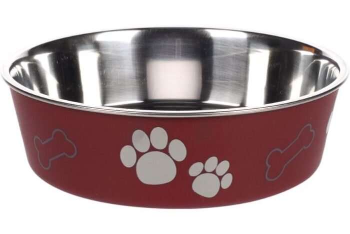 ჯამი მეტალის წითელი 800მლ 17სმ / Feeding bowl kena red 800ml 17cm - Image 1