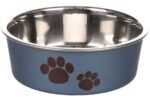 ჯამი მეტალის რეზინის ძირით ლურჯი 800მლ 17სმ / Feeding bowl kena metal blue 800ml 17cm