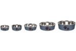ჯამი მეტალის რეზინის ძირით ლურჯი 800მლ 17სმ / Feeding bowl kena metal blue 800ml 17cm - Image 2