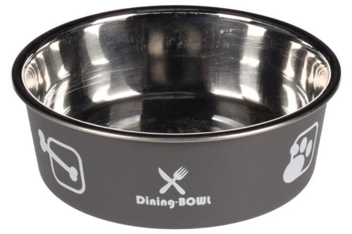 ჯამი მეტალის ნაცრისფერი 300მლ 12სმ / Feeding bowl kena grey 300ml 12cm - Image 1