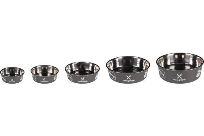 ჯამი მეტალის ნაცრისფერი 300მლ 12სმ / Feeding bowl kena grey 300ml 12cm - Image 2