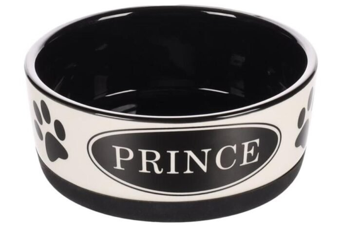 ჯამი კერამიკის შავი/თეთრი 440მლ 14სმ / Bowl dog kenzo ceramic non-slip black/white 14cm 440ml - Image 1