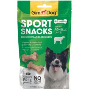 სნექი ძაღლებისთვის – ბატკნის ხორცით 60გრ /Gimborn GimDog Sport Snacks with Lamb 60gr