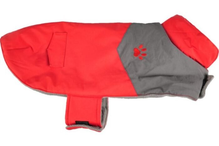 ძაღლის საწვიმარი წითელი 45სმ / Rain coat Juno red 45cm - Image 3