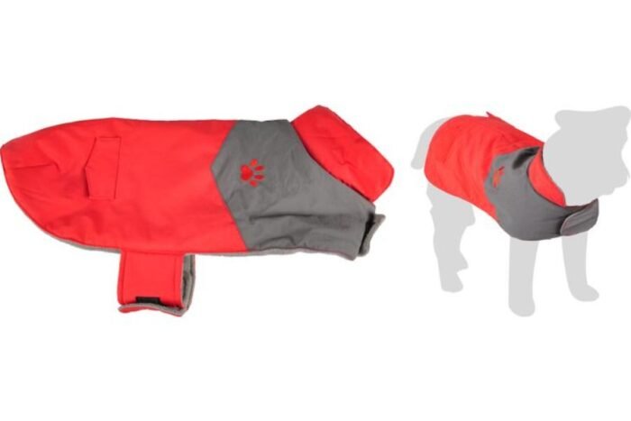ძაღლის საწვიმარი წითელი 45სმ / Rain coat Juno red 45cm - Image 1