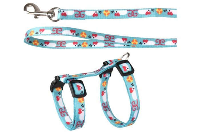 KITTEN HARNESS + LEASH ARWEN PRINT MOUSE 15-25CM 10MM - Image 2