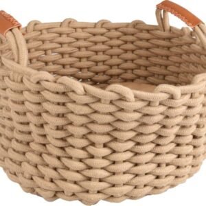 BASKET ENYA ROUND + CUSHION BEIGE DIA. 34x18CM