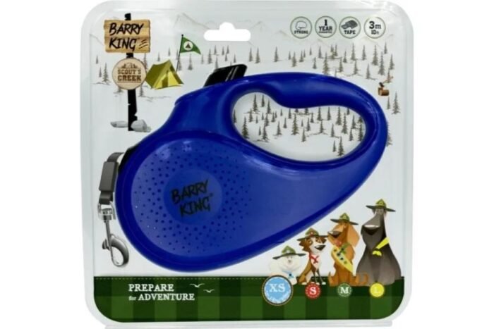 BARRY KING  retractable tape leash, blue, XS , 3m/10 ft, up to 12 kg - Image 1