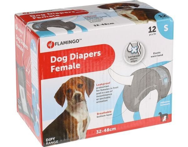 DIAPERS DIPY FOR FEMALE DOGS S 12PCS 32-48CM