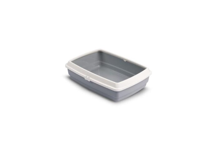 BARRY KING  open cat litter box, HANDY, with frame, grey, 42*33*14cm - Image 1