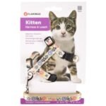 KITTEN HARNESS + LEASH TOPO MOUSE MOTIF WHITE 20-35CM 10MM