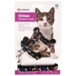 Harness with leash Kitten Topo Black 20-35cm 10mm