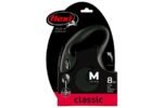 Flexi – ძაღლის სატარებელი რულეტკა შავი M 8m/20kg / Flexi new classic cord M black 8m 20kg