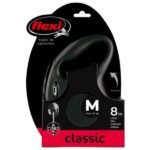 Flexi – ძაღლის სატარებელი რულეტკა შავი M 8m/20kg / Flexi new classic cord M black 8m 20kg