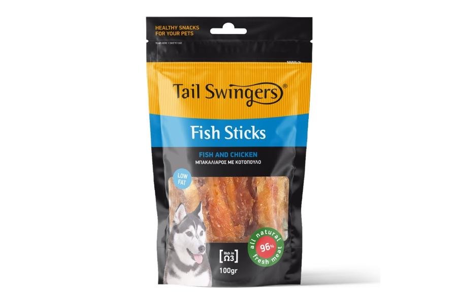 თევზის ჩხირები ქათმის ხორცით 100 გრ / Tailswingers  fish sticks with chicken 100gr - ZooLife.ge
