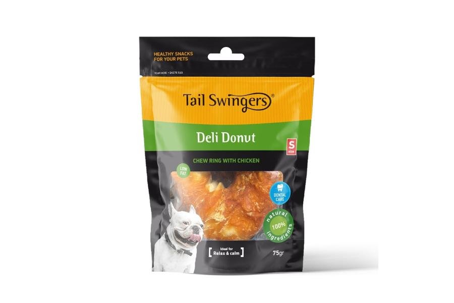 დონატი ქათმით S 8სმ 75გრ / Tailswingers deli donut with chicken S  8cm 75gr - ZooLife.ge