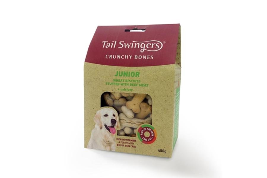 ხრაშუნა ძვლების ორცხობილა 400გრ / Tailswingers crunchy bones junior biscuits 400gr - ZooLife.ge