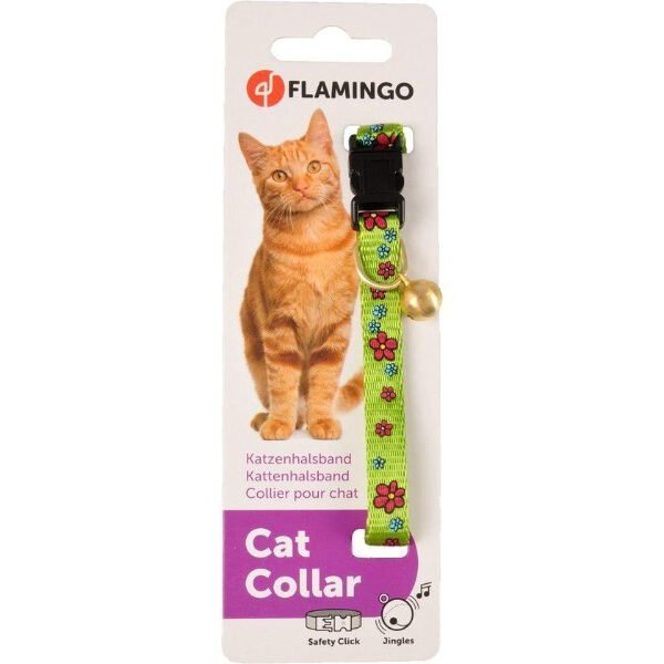 CAT COLLAR ZIGGI FLOWER GREEN 20-35CM 10MM