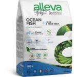 მშრალი საკვები ლეკვებისთვის ოკეანის თევზით 800გრ/ALLEVA holistic dog puppy ocean fish+hemp& aloe vera 800gr