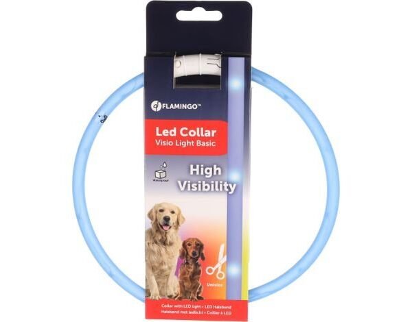 COLLAR LED NERA BLUE 20-70CM 16MM