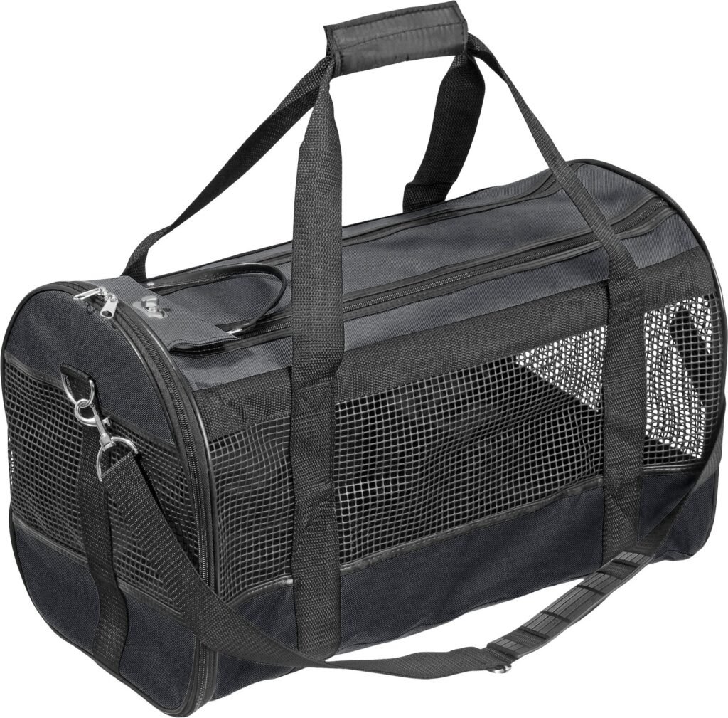 ცხოველის გადასაყვანი ჩანთა შავი ზომა M 50x28x30სმ / Carrying bag Divina black M 50x28x30cm - ZooLife.ge