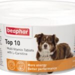 ბიაფარი საკვები დანამატი ძაღლებისთვის ტოპ-10 L-კარნიტინით 180აბი / Beaphar Top-10 multivitamin tablets with carnitine 180tab