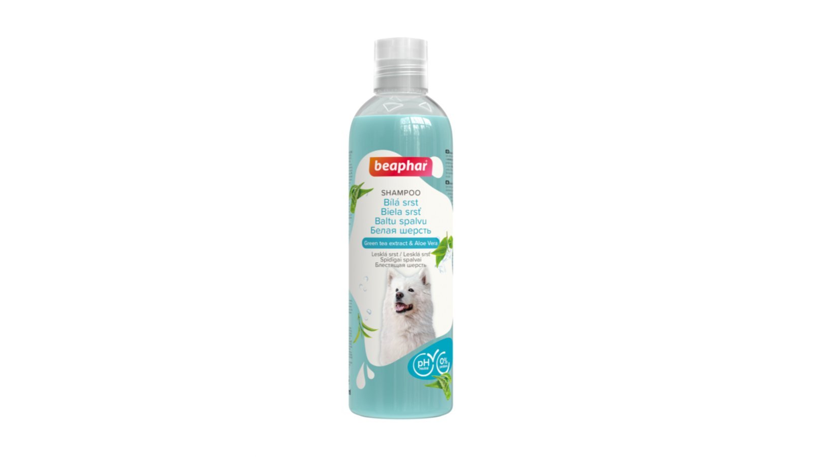 35047a3c-b448-11ee-8c52-7e9131cab6bf__8711231199839-1.jpg ბიაფარი შამპუნი თეთრი ძაღლებისთვის მწვანე ჩაის ექსტრაქტი & ალოე ვერა 250მლ / Beaphar Dog White Coat Green Tea Extract & Aloe Vera Shampoo 250ml - Image 1