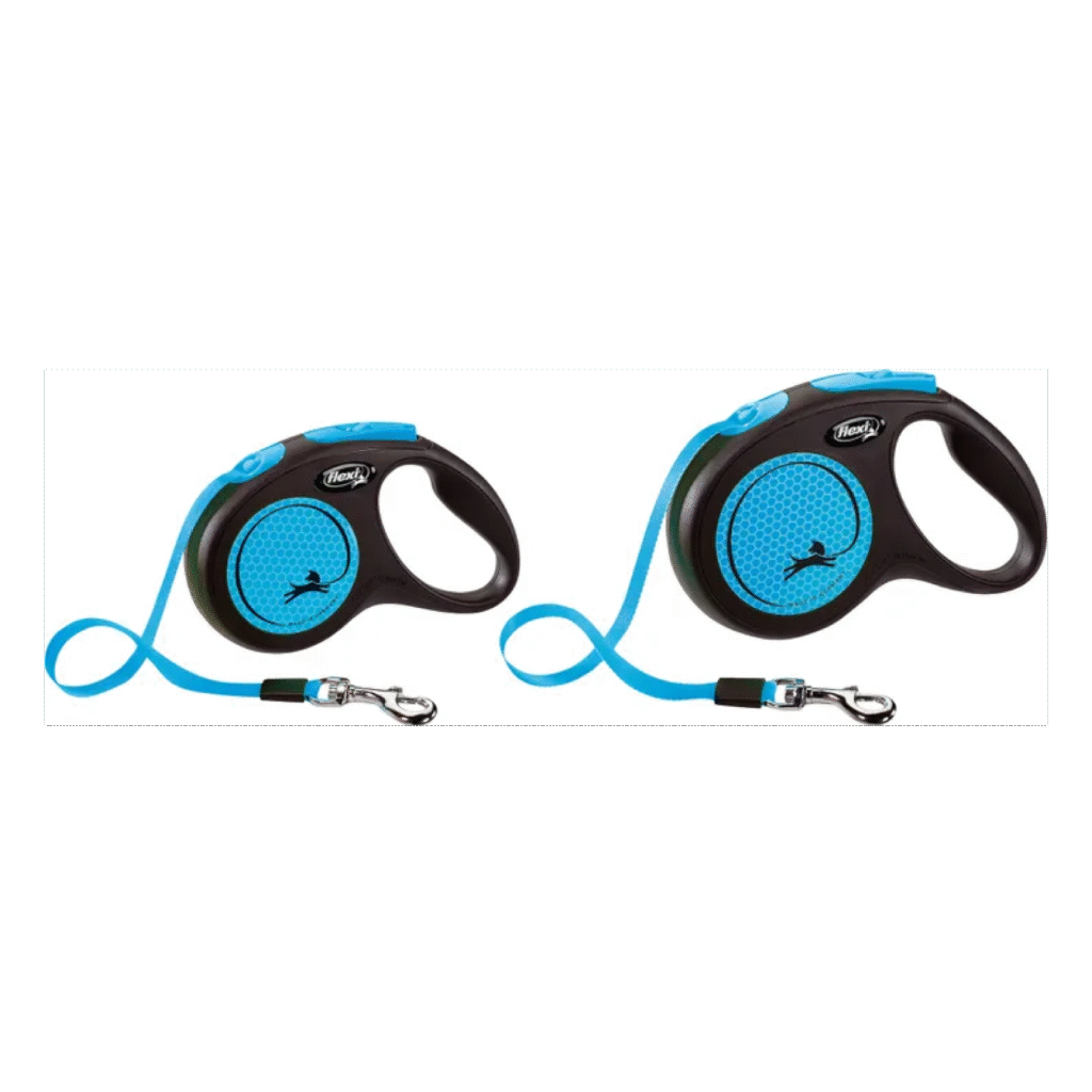 ძაღლის სატარებელი რულეტკა FLEXI - S შავი/ლურჯი 5მ 15კგ - ZooLife.ge