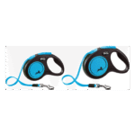 ძაღლის სატარებელი რულეტკა FLEXI - S შავი/ლურჯი 5მ 15კგ