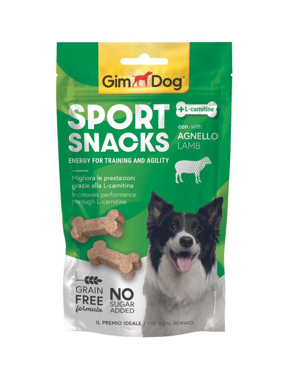 სნექი ძაღლებისთვის – ბატკნის ხორცით 60გრ /Gimborn GimDog Sport Snacks with Lamb 60gr - Image 1