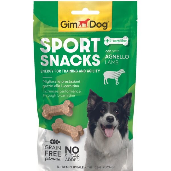 სნექი ძაღლებისთვის – ბატკნის ხორცით 60გრ /Gimborn GimDog Sport Snacks with Lamb 60gr