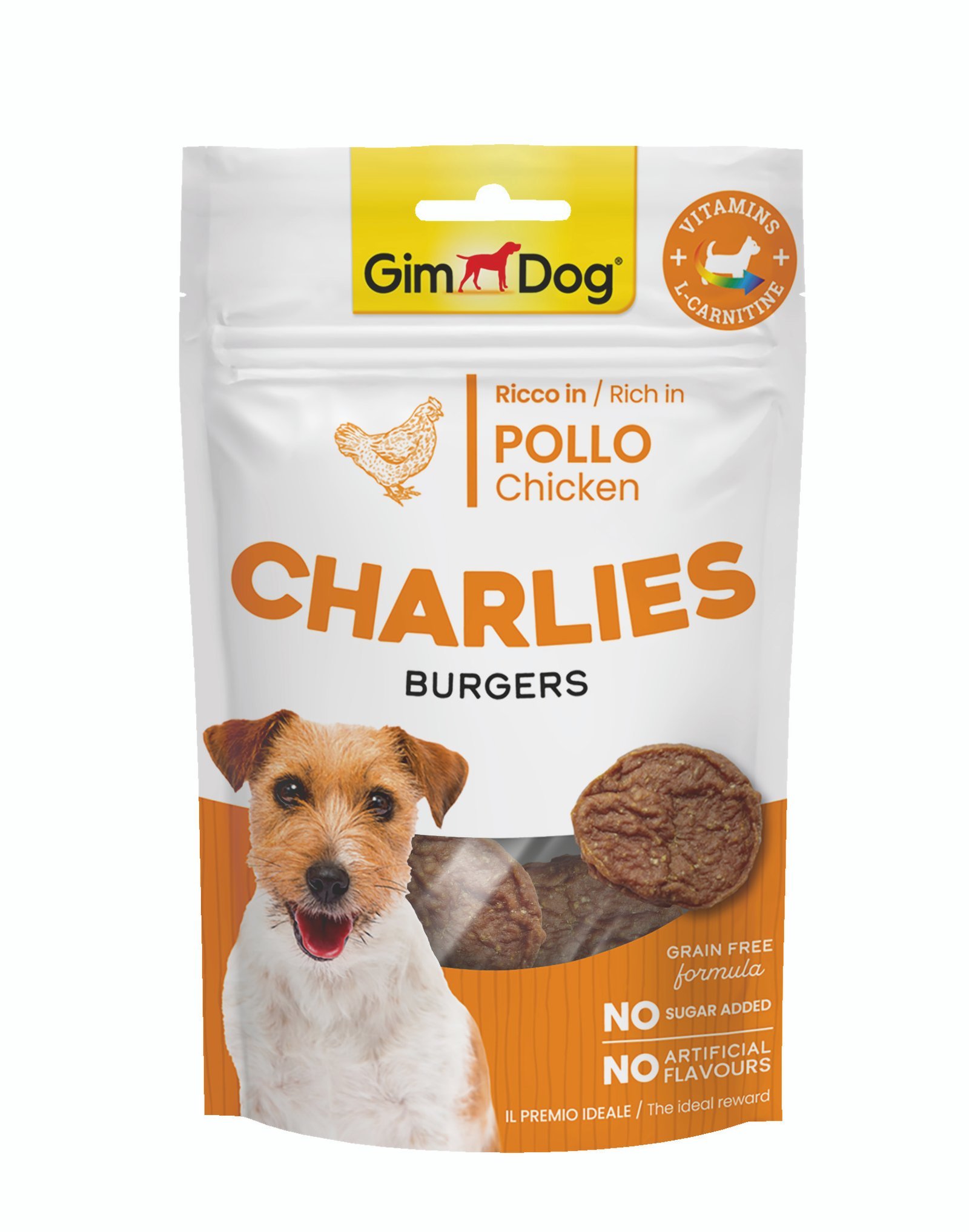 4002064513676-1.jpg სნექი ძაღლლებისთვის ქათმის ხორცით 70გრ / Gimborn Gimdog Charlies burgers Chicken 70gr - Image 1