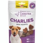 სნექი ძაღლლებისთვის იხვის ხორცით 70გრ / Gimborn Gimdog Charlies mini hearts duck 70gr