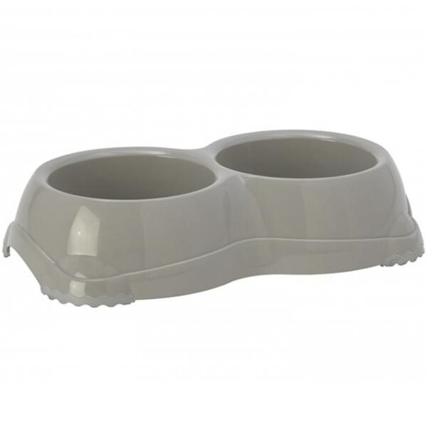 ორმაგი ჯამი ნაცრისფერი 2x650მლ / Double Smarty Bowl Warm Grey 2x650ml