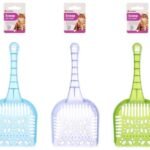 CAT LITTER SCOOP HANKY TRANSPARENT BLUE/GREEN/PU  ?????? 13X28X5,5CM