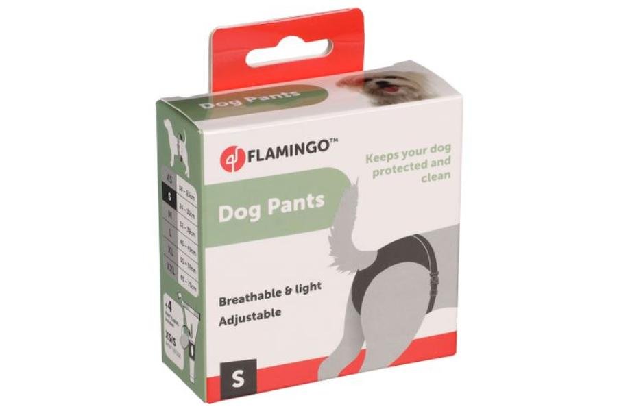 ძაღლის ჰიგიენური ტრუსი + 4 საფენი S - შავი / Dog pants buckle sasha + 4pads S-black - ZooLife.ge