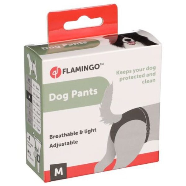 DOG PANTS BUCKLE SASHA + 4 PADS M BLACK