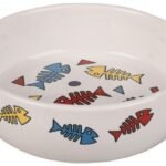FEEDING BOWL CAT FISK CERAMIC ROUND WHITE M 13,5X13,5X4CM 375ML