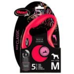 Flexi – ძაღლის სატარებელი რულეტკა წითელი M 5m 25kg / Flexi Retractable leash Classic Tape Red M 5m 25kg