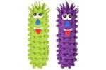DOG TOY LATEX PRET WORM WITH SPIKES ASS 2 COLOURS 22CM