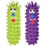 DOG TOY LATEX PRET WORM WITH SPIKES ASS 2 COLOURS 22CM