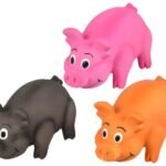 DOG TOY LATEX PIG DISPLAY ASS 3 COLOURS 12CM
