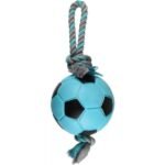 ძაღლის სათამაშო ბურთი თოკზე -ცისფერი 17სმ / Dog Toy Sporty Tug rope & Football Blue 17cm
