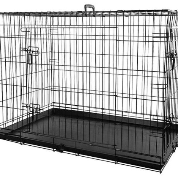 ცხოველების გალია შავი ზომა: XL 109x70x77სმ / Wire cage mezo black size:XL 109x70x77cm