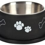 ჯამი მეტალის გრძელი ყურების მქონე ძაღლებისთვის შავი 640მლ 13სმ / Feeding bowl long ears kena black 640ml 13cm