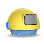 კატის ტუალეტი ასტრონავტი-ყვითელი/ცისფერი 55.4x49x41.7სმ / Cat toilet box-astronaut yellow 55.4x49x41.7cm