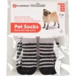 ძაღლის წინდები შავი/ნაცრისფერი XS /dog Socks Sockies 4 pcs/set Black&Grey XS