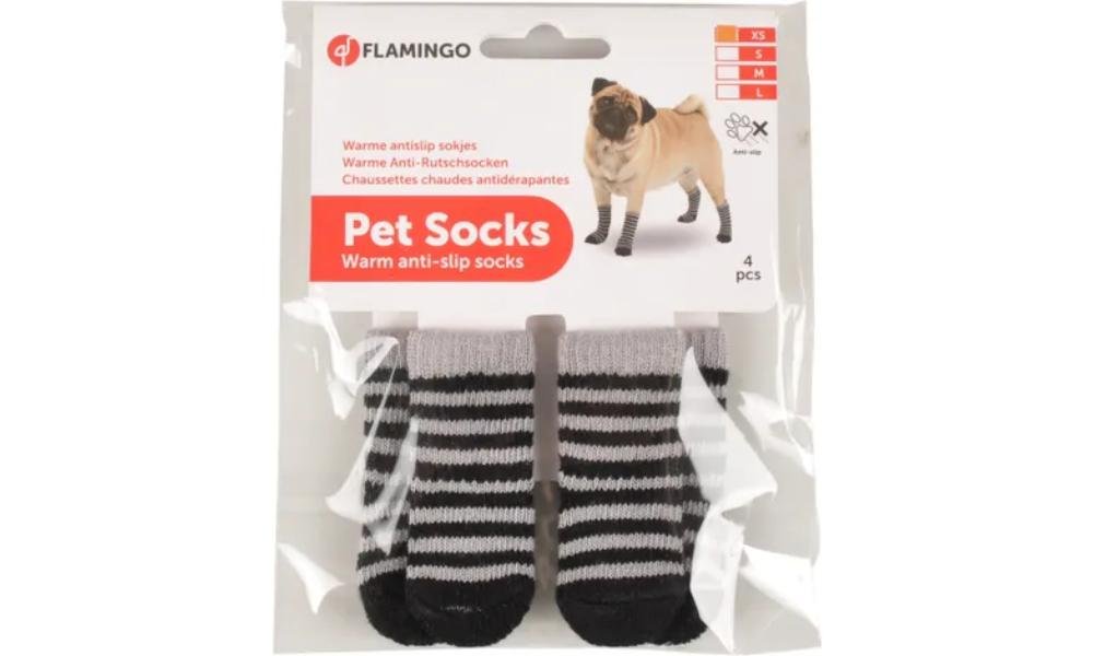 ძაღლის წინდები შავი/ნაცრისფერი XS /dog Socks Sockies 4 pcs/set Black&Grey XS - ZooLife.ge