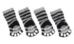 ძაღლის წინდები შავი/ნაცრისფერი M  /dog Socks Sockies 4 pcs/set Black&Grey M - Image 5