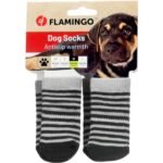 ძაღლის წინდები შავი/ნაცრისფერი M  /dog Socks Sockies 4 pcs/set Black&Grey M
